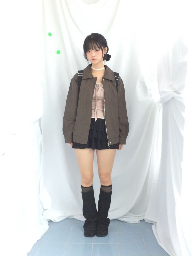 Slim Fit Ribbon Shirring Top