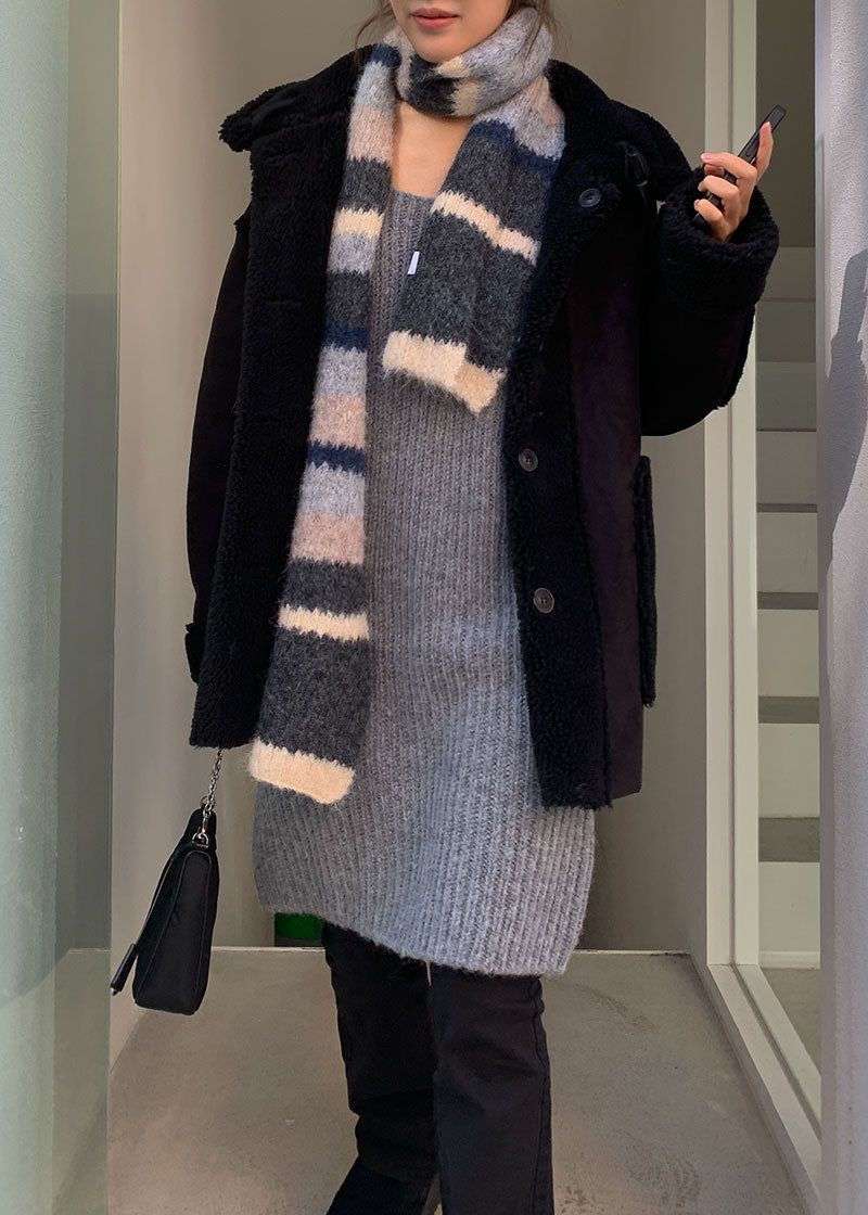 WOOL BLEND COLOR MUFFLER