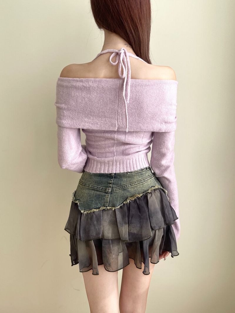 Candy twist off knit (2color)