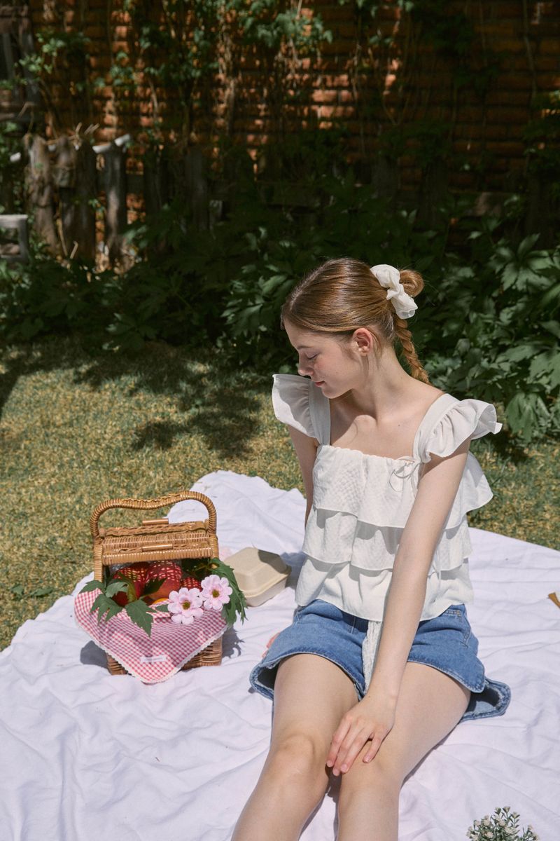 [3PCS 1SET] ROSE CHIFFON SCRUNCHIE