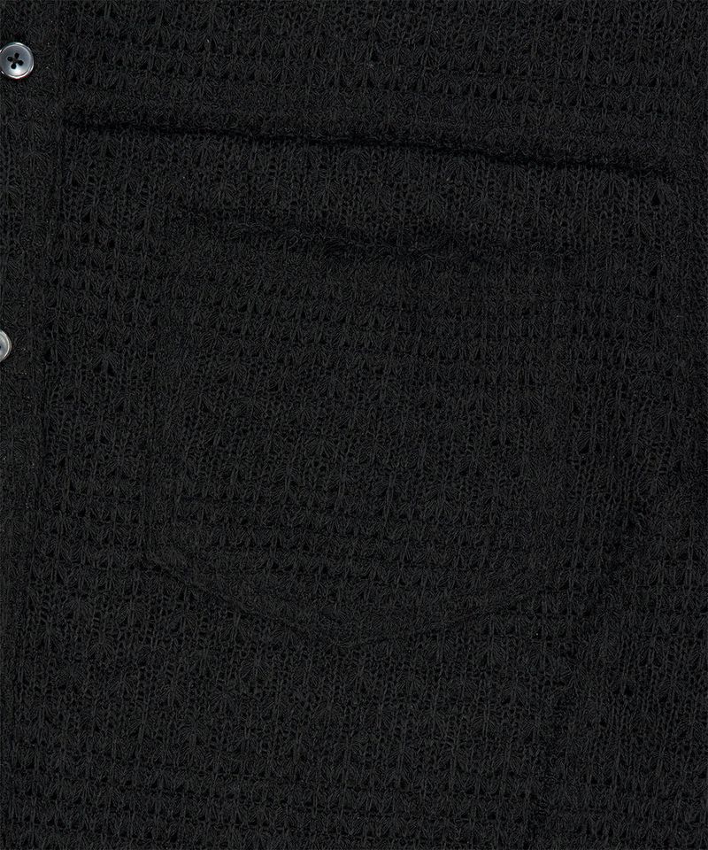 RAW CUT KNIT HALF SHIRT