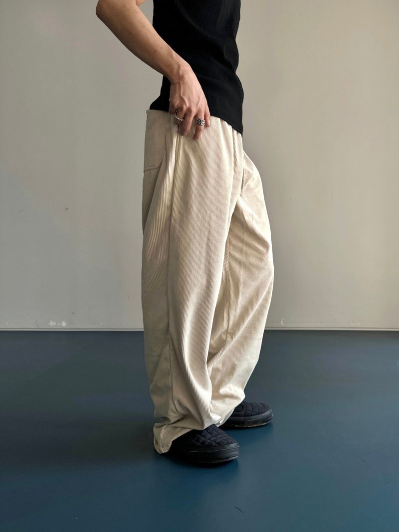 Twill Basic Golden Wide Pants 7C