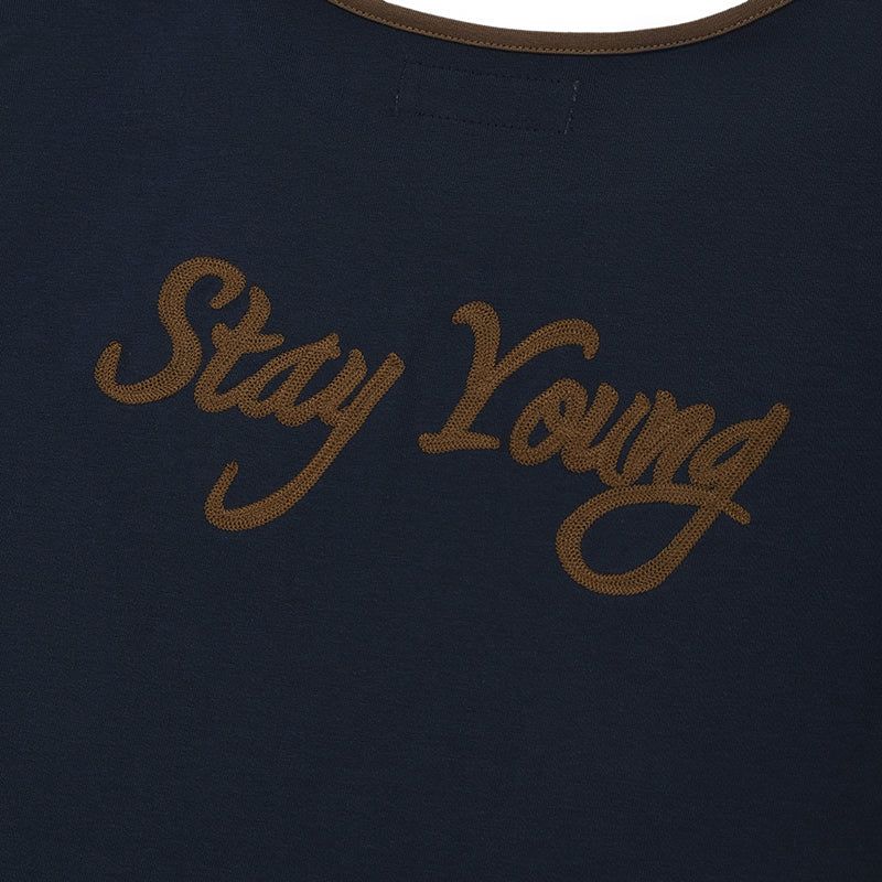 GRAPHIC RINGER T-SHIRT [NAVY]