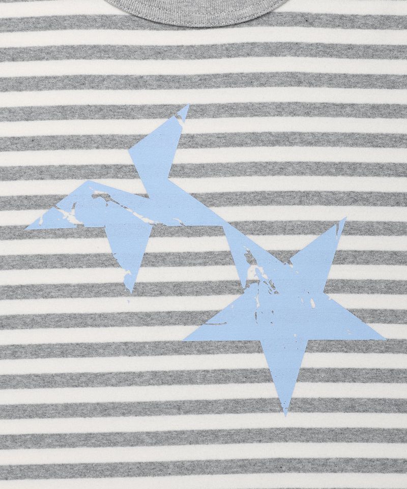 STRIPED TWIN STAR RINGER SS TEE LIGHT GREY(CV2GMUT505A)