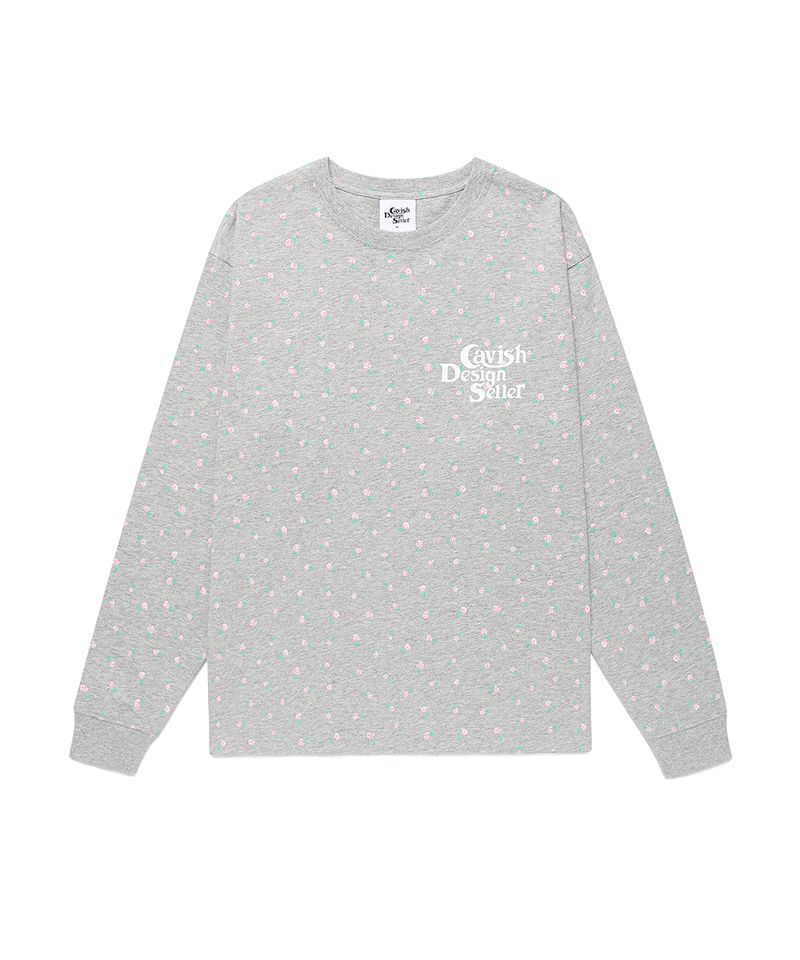cavish（カビシ）の「FLOWER SELLER LOGO LS TEE GREY(CV2GSUT551A)（Tops）」