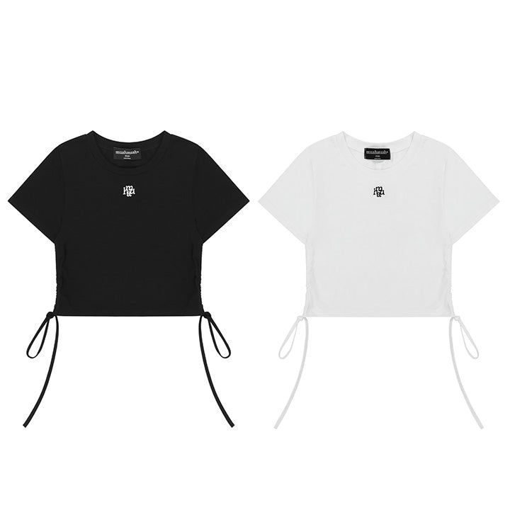 STRING SILKET LOGO HALF T-SHIRT [2color]
