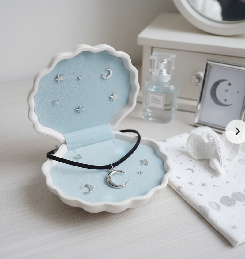 Crescent Moon Choker - Silver Color