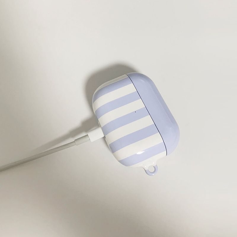 Striped Glossy AirPods Case (Light Purple)