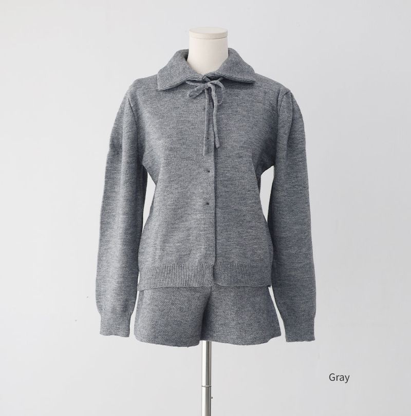 Deep Collar Knit + Pants Set