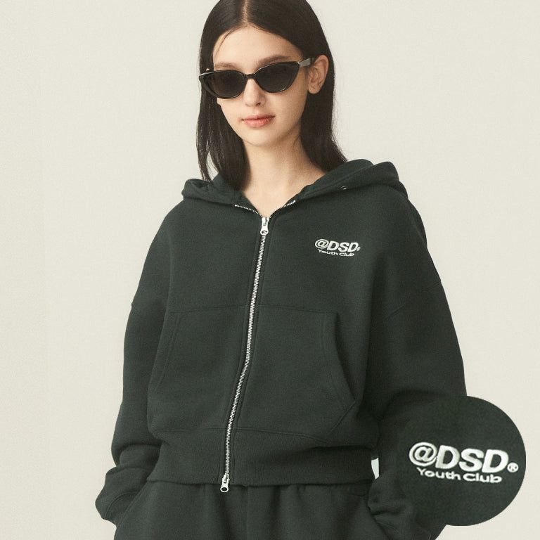 ODSDロゴクロップドフードジップアップ