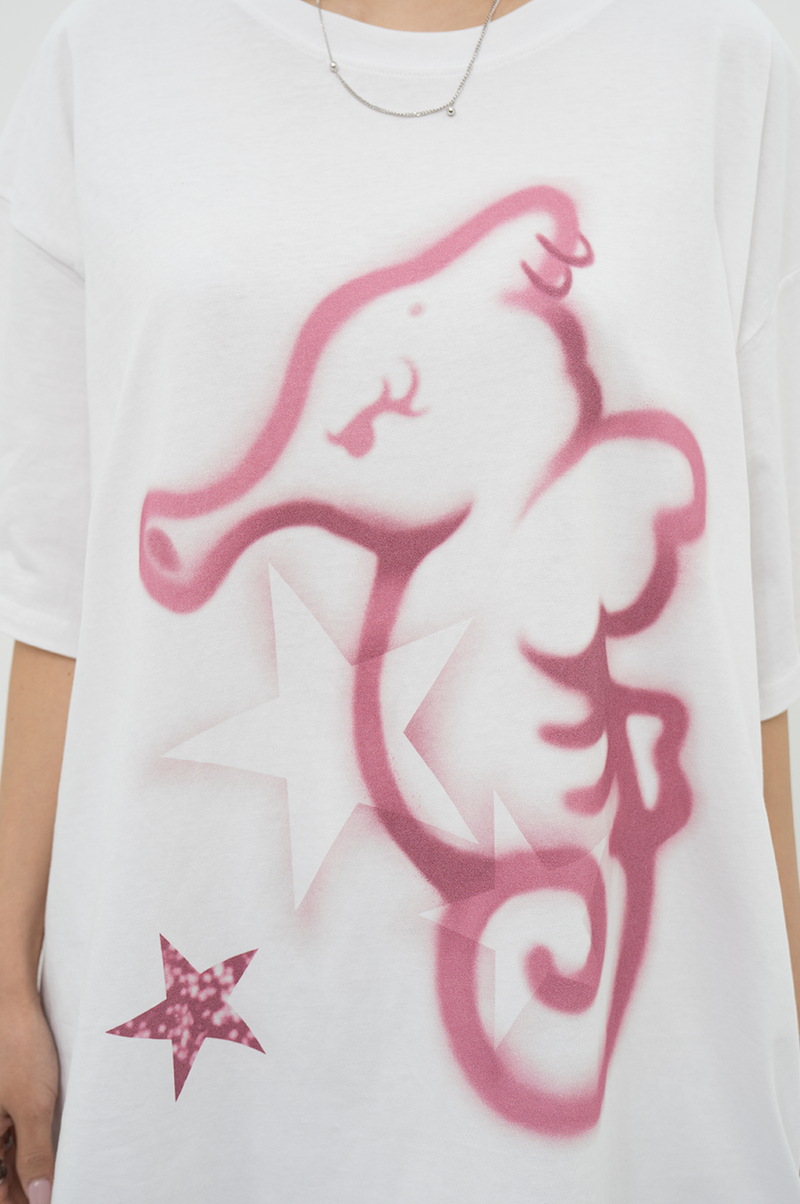 SEAHORSE BOXY TEE _ WHITE