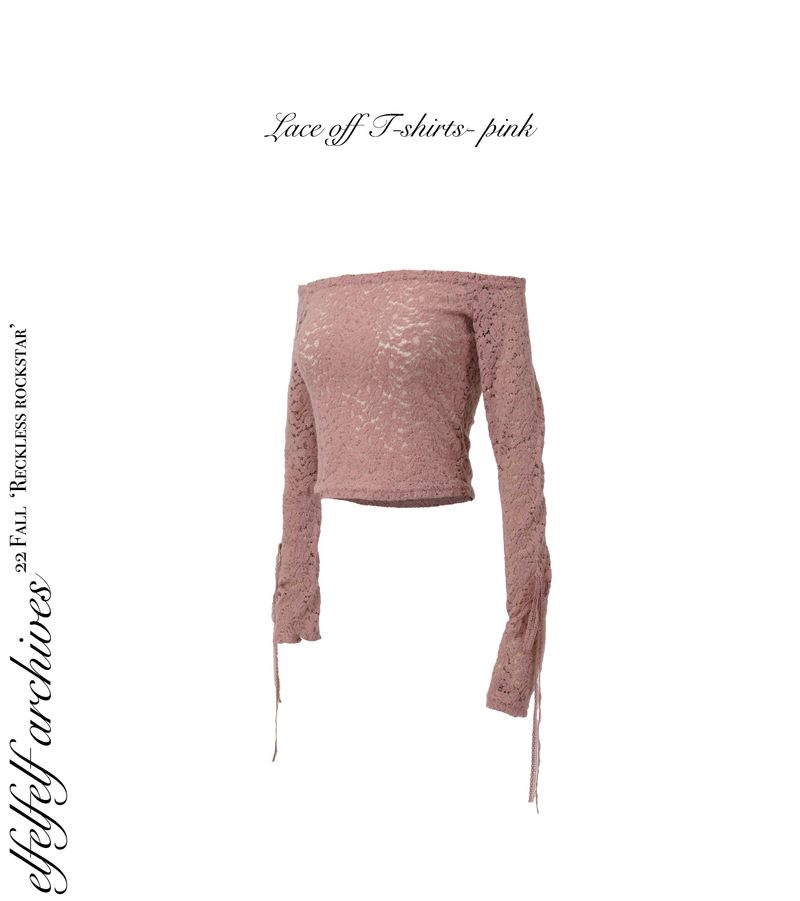 LACE OFF T SHIRTS[pink]