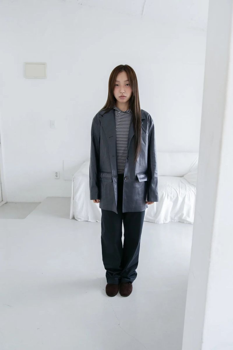 regular leather jacket(2colors)