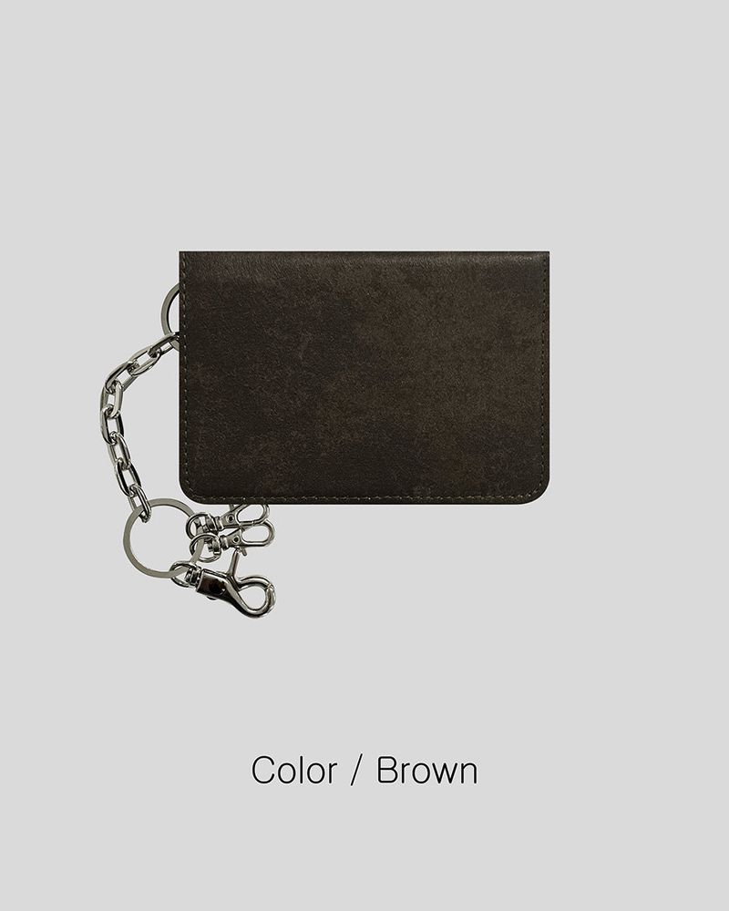 Vintage leather key ring wallet