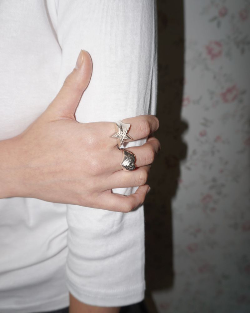 [925SILVER] CREAM CAKE STAR RING