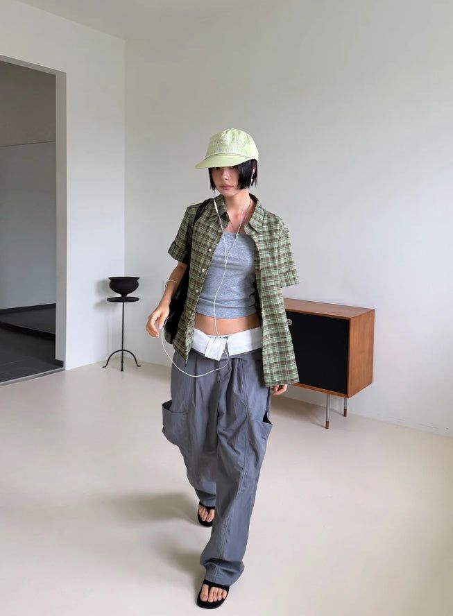 CHECK ROLL-UP SHIRT