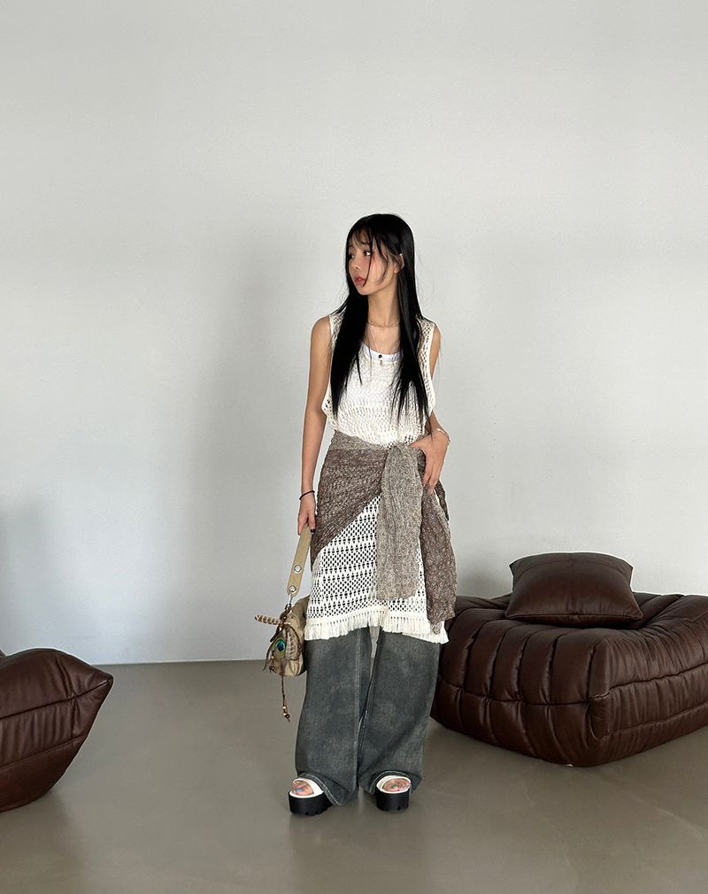 Fringe Mesh Crochet Layered Dress