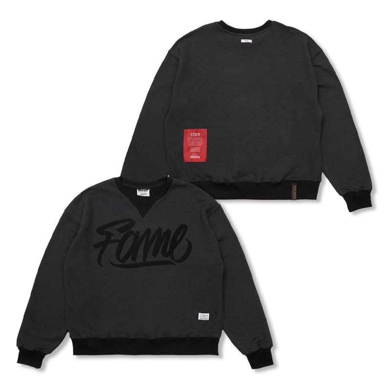 Fame Oversized Crewneck Charcoal / Green