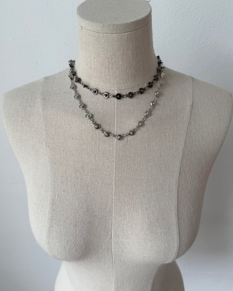[MADE]   silver open close necklace
