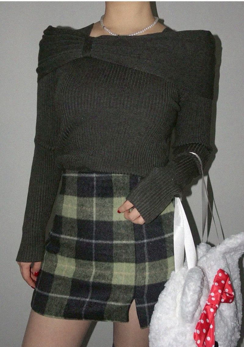 MATCHA CHECK MINI SKIRT