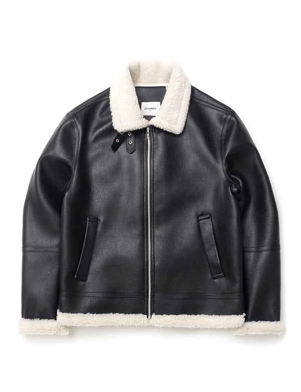 RG B-3 Mouton Jacket (Black/Beige)