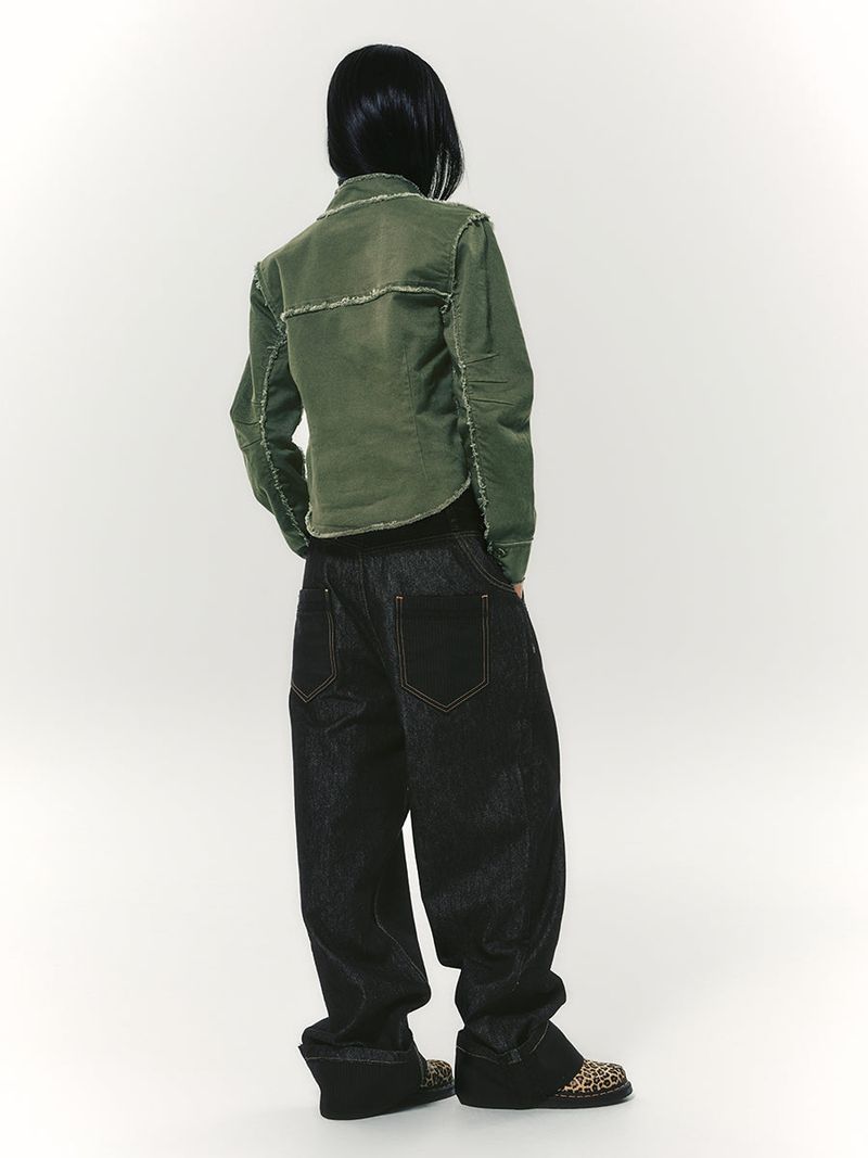 EYELET COTTON JACKET KHAKI