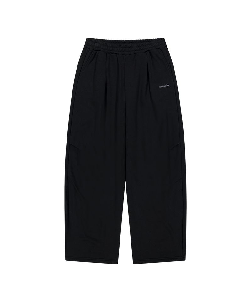 TWO-TUCK WIDE SWEAT PANTS_BLACK