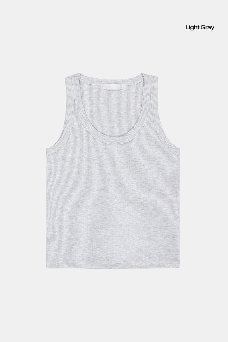 Double layer ribbed sleeveless top