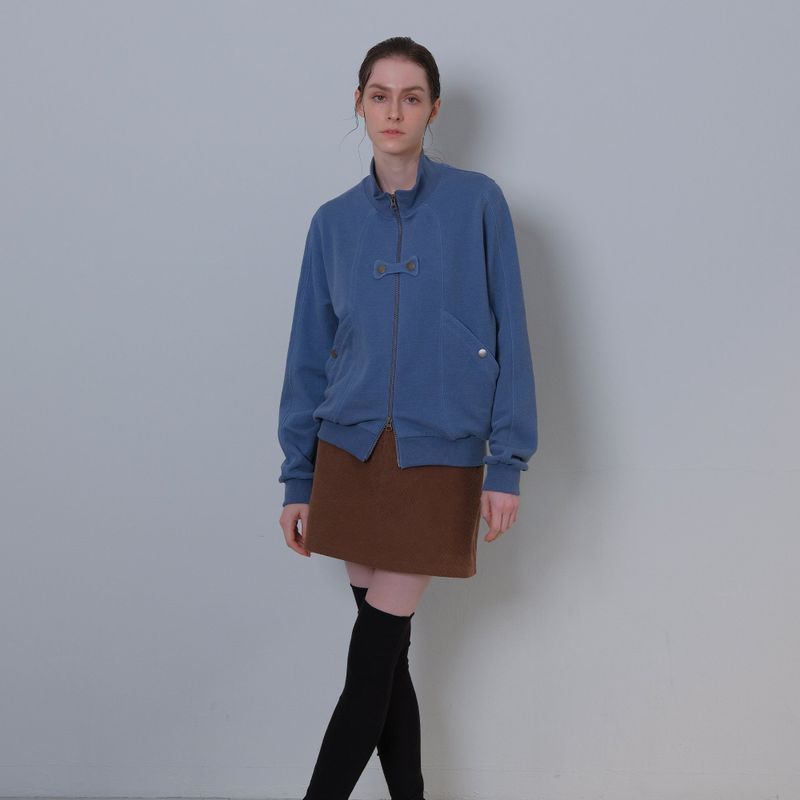 Blue Butterfly Pigment Jersey Zip-up