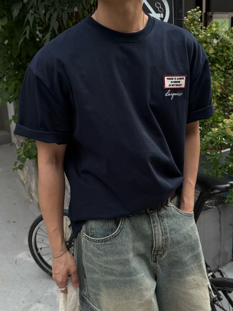 Quire patch embroidery short sleeve t-shirt