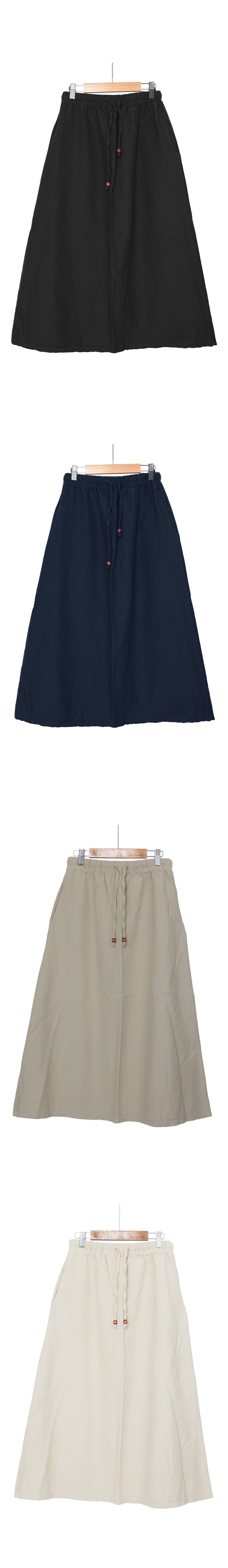 basic linen long skirt