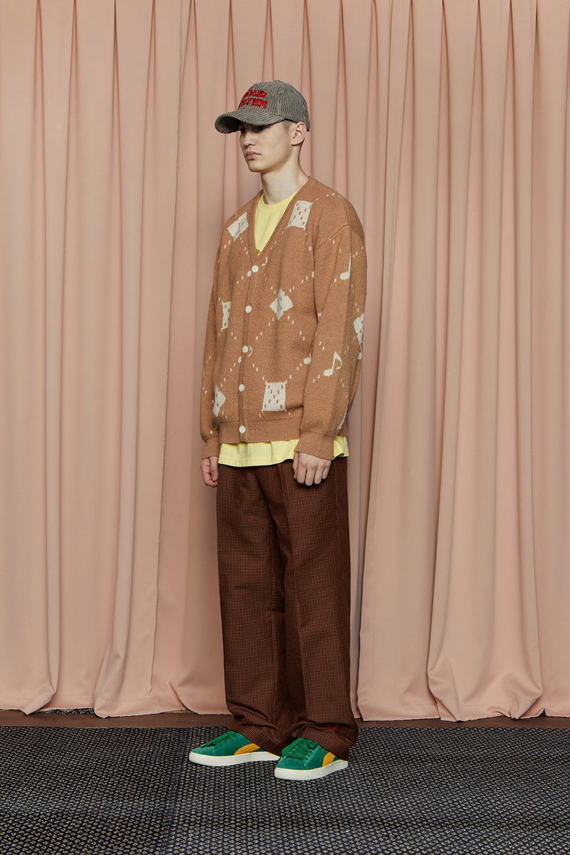 HOUND TOOTH CHECK PANTS / NAVY&ORANGE