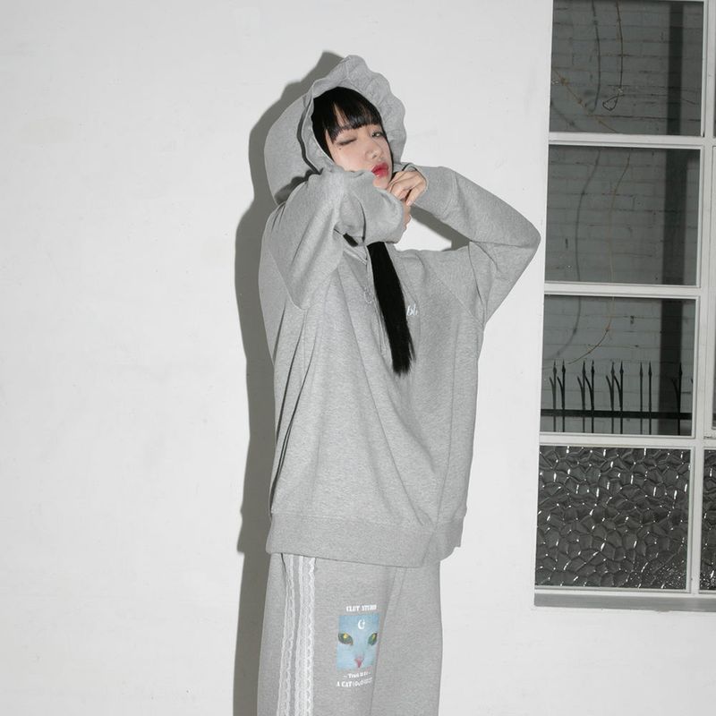 God Complex Ruffle Hoodie - GREY