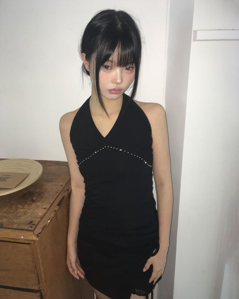 Hookin Studded Halter Neck Sleeveless Top