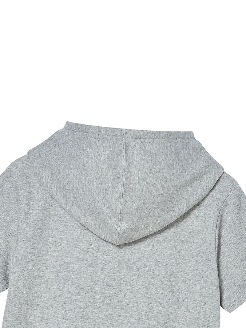 NY APLIQUE SS HOOD ZIP UP GREY