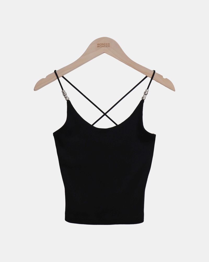 Chapo Metal Beaded Strap Sleeveless Top
