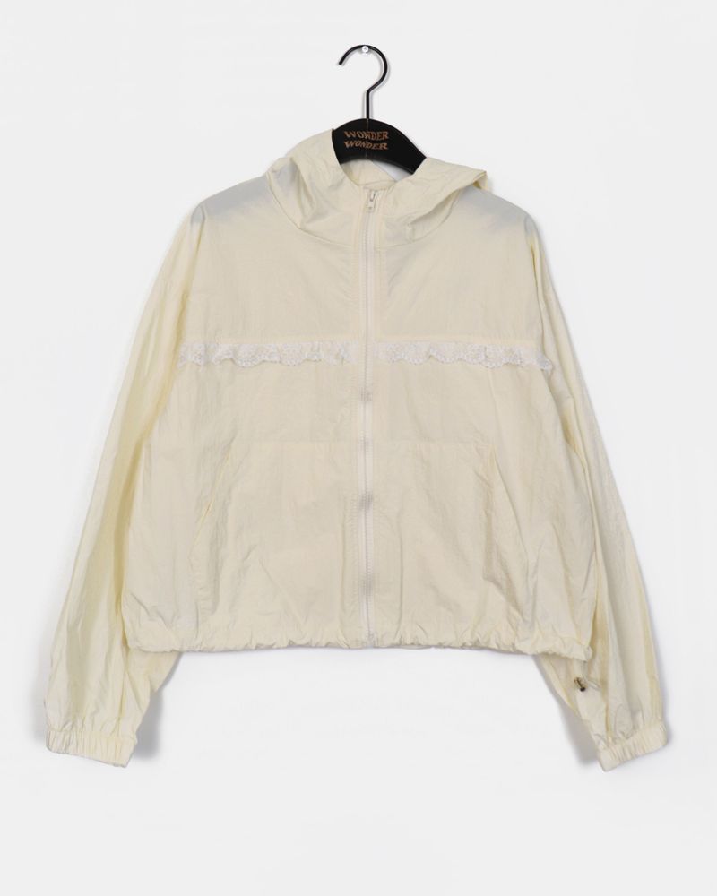 Surf lace hooded windbreaker zip-up