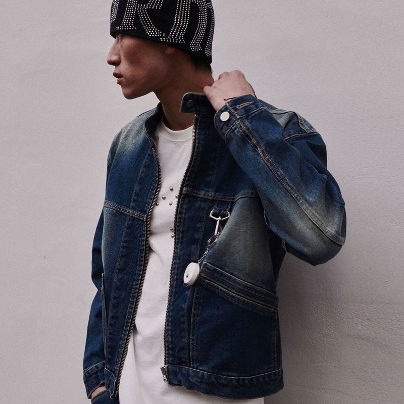 sookim（スキム）の「HOOK DENIM RACER JACKET_BLUE（Jackets/Outerwear）」
