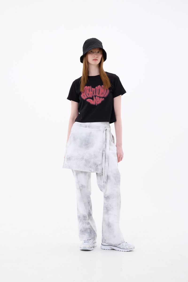 RAINDROP SKIRT PANTS / BLACK