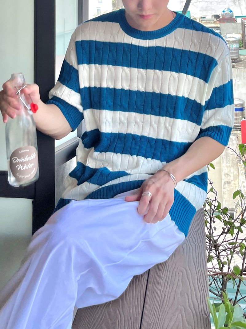 MR Cable Stirpe half knit