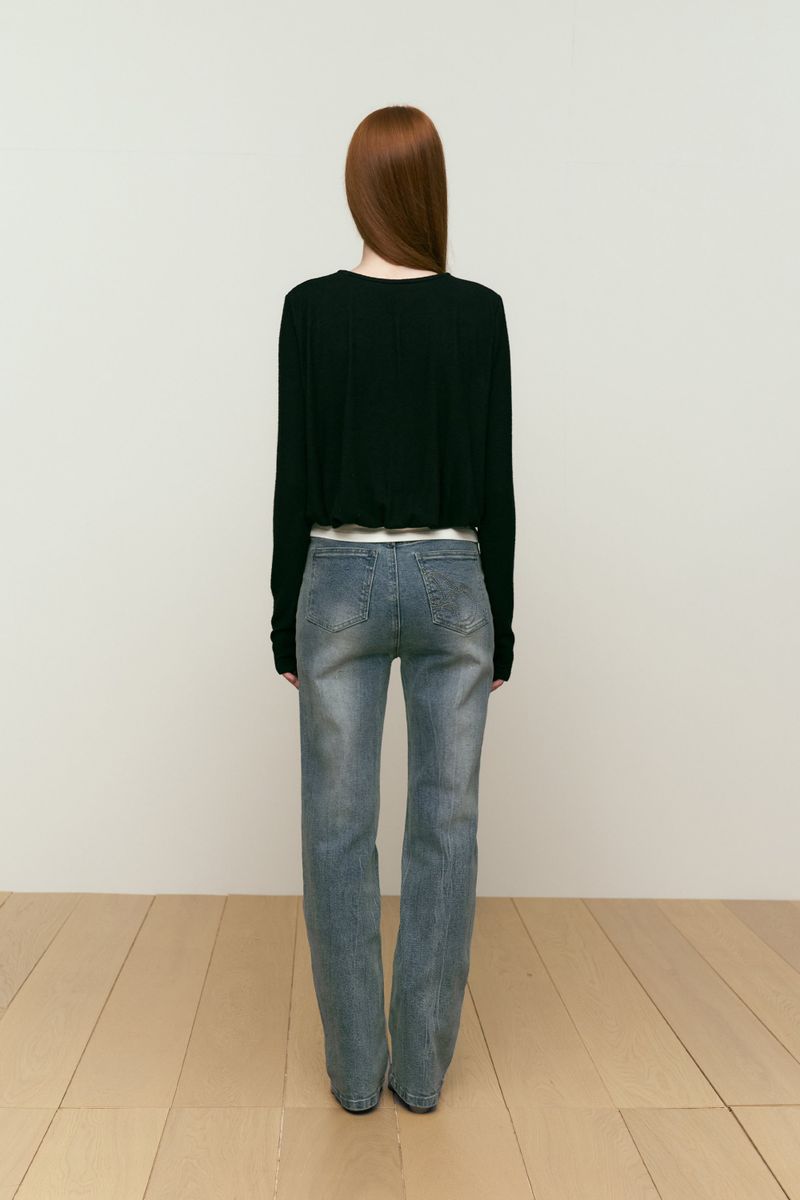 CHERRY SPAN SLIM-FIT DENIM PANTS [BLUE]