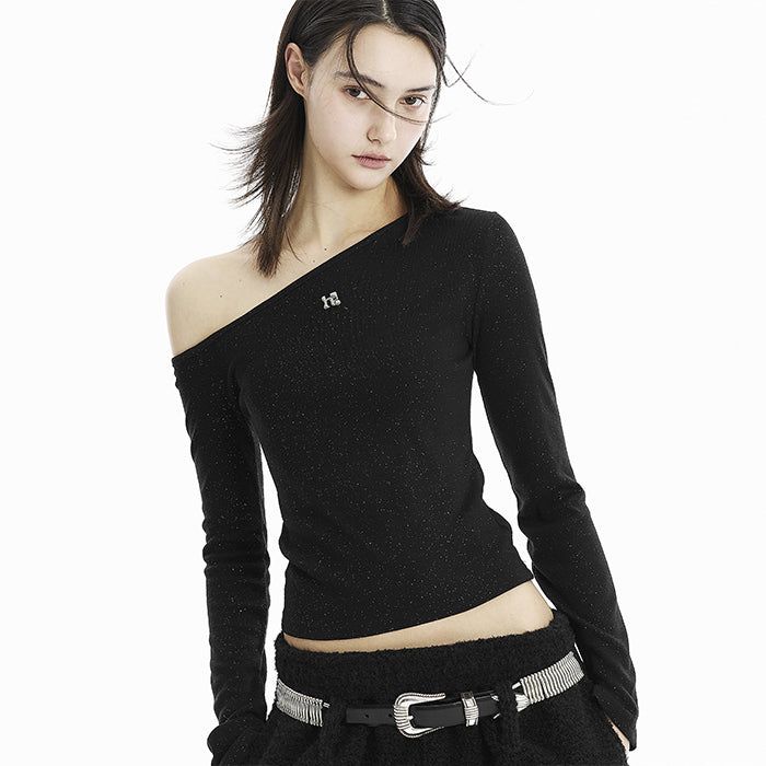 Holy symbol sparkle off-shoulder_BLACK