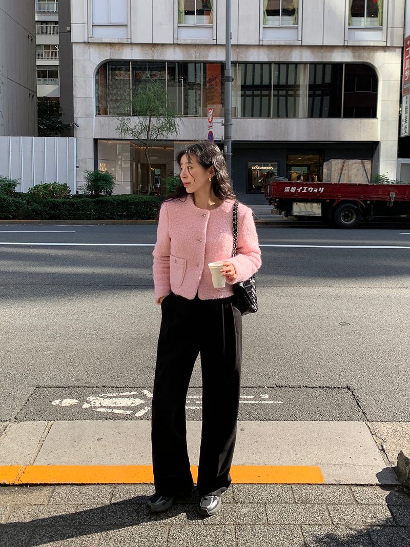 [MADE] [Wool Napping] Winter Warm Pintuck Wide Slacks
