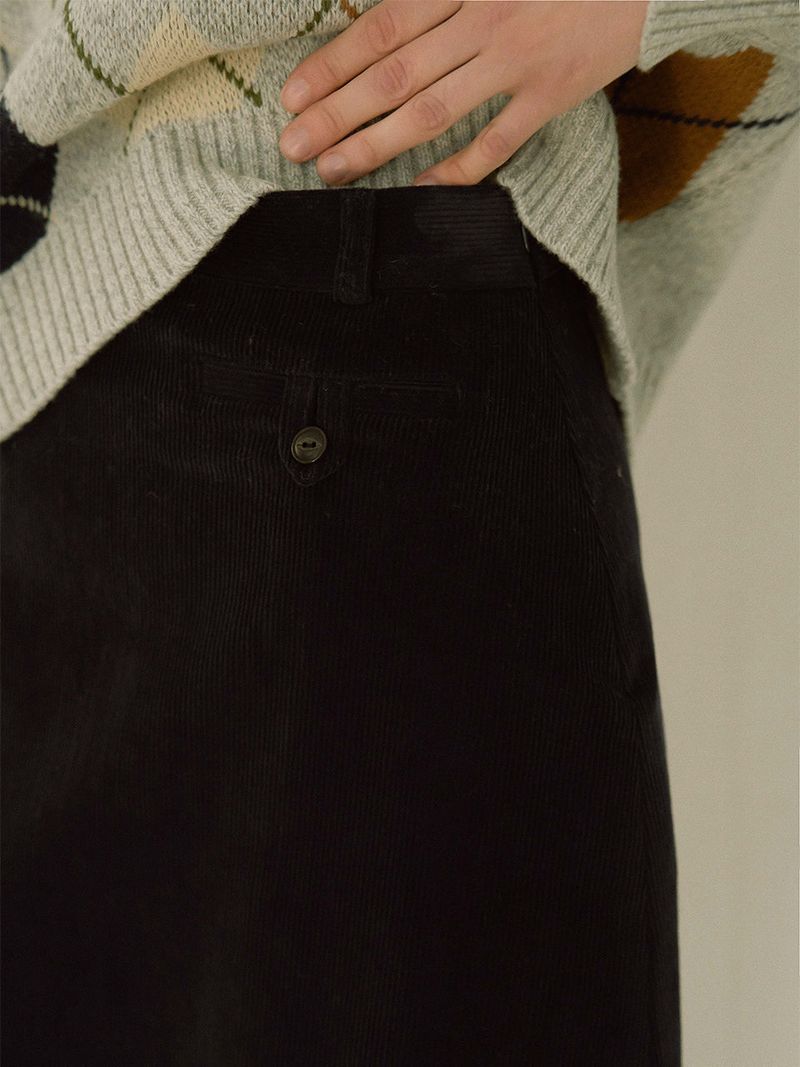Corduroy half skirt