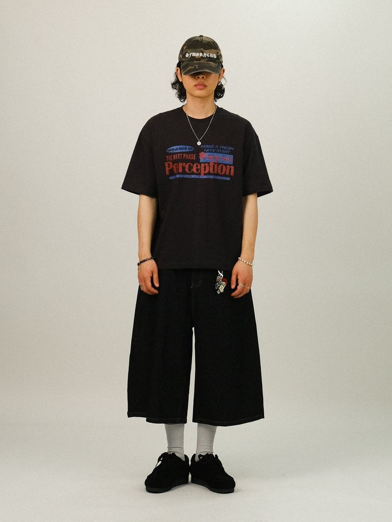 TE SELVAGE WIDE BERMUDA DENIM