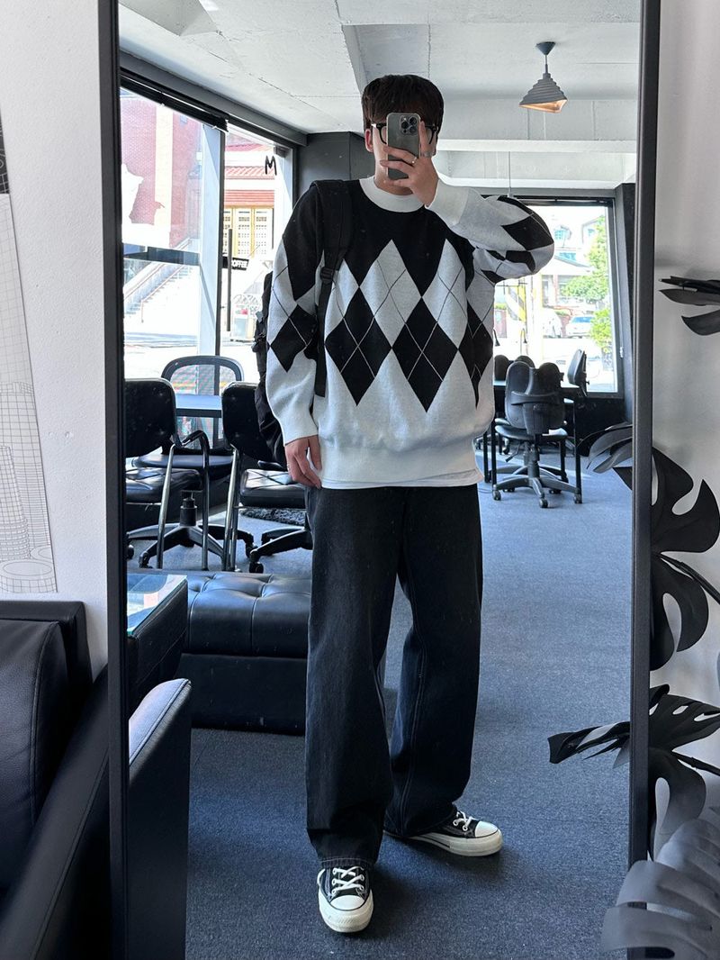 Never roil Overfit Argyle Knit