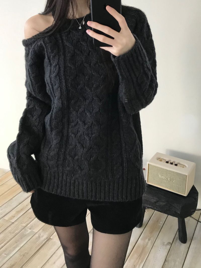 Leel Shoulder Slit Knitwear (3 colors)
