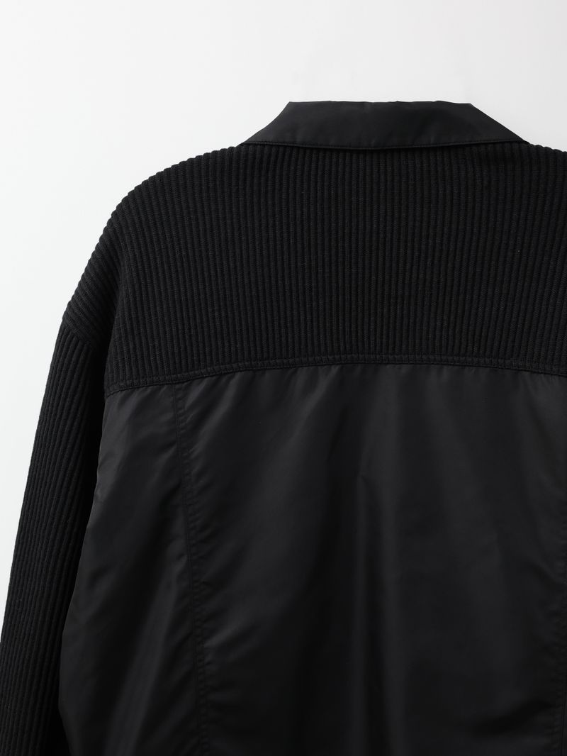 Loin trucker cropped knit jacket