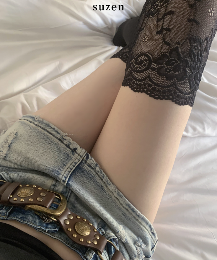 nonon lace knee socks (2color)