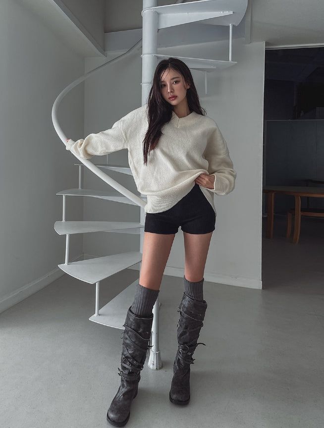 Koiz ribbed knitwear short pants